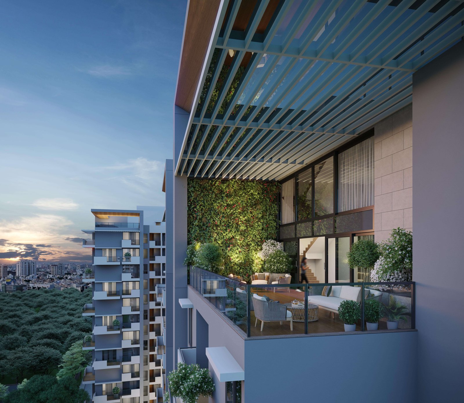 Building structure created by the expression group.